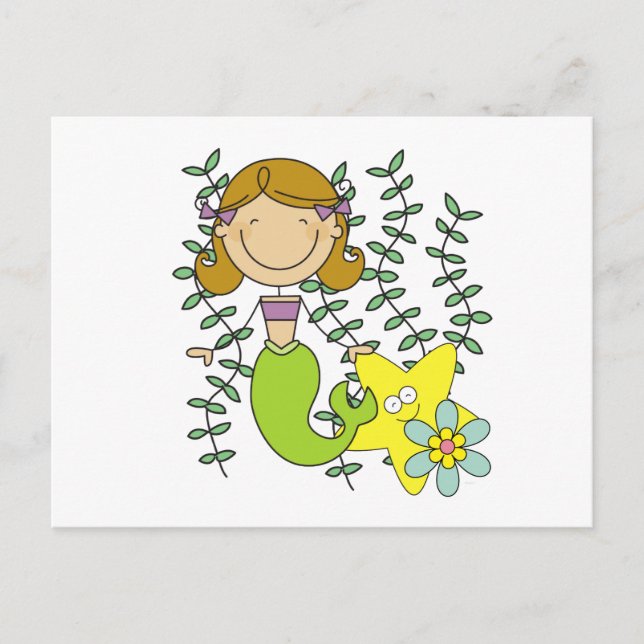 Cartão Postal Sereia Brown Haired (Frente)