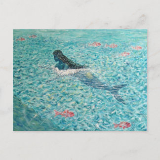 Cartão Postal Sereia contra a colmeia