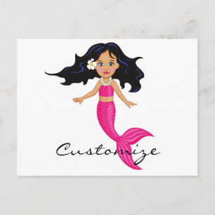 Cartão Postal Sereia de cauda rosa-branca Thunder_Cove