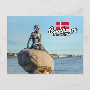 Cartão Postal Sereia de Copenhagen Dinamarca