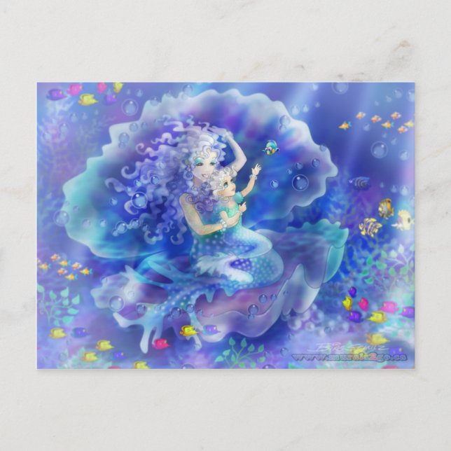 Cartão Postal Sereia e Criança (Frente)