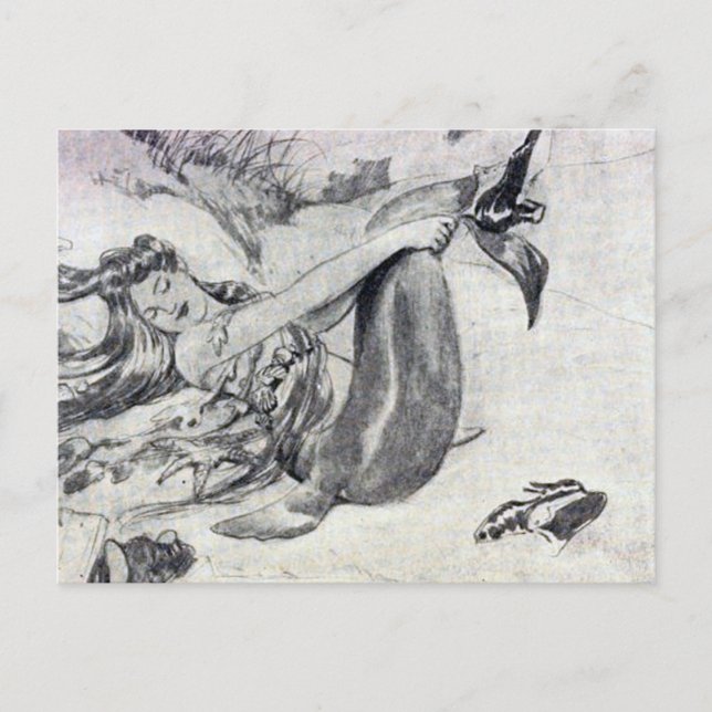 Cartão Postal Sereia na praia (Frente)