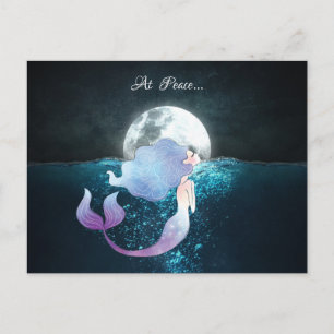 Cartão Postal Sereia Nadando Em Paz Na Lua Completa