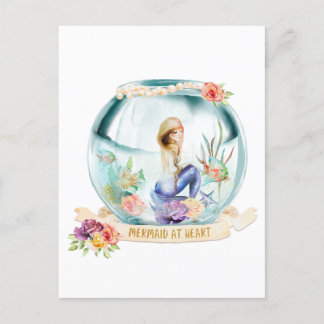 Cartão Postal Sereia no Coração