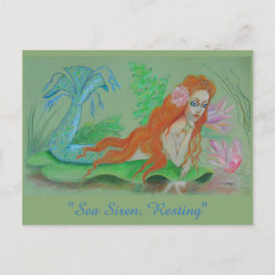 Cartão Postal Sereia Orig. Art on Postcard