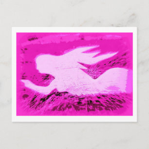 Cartão Postal sereia rosa apontando