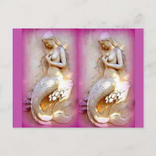 Cartão Postal sereias gêmeas lavandas e postais cor-de-rosa
