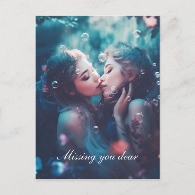 Cartão Postal sereias lésbicas (Frente)