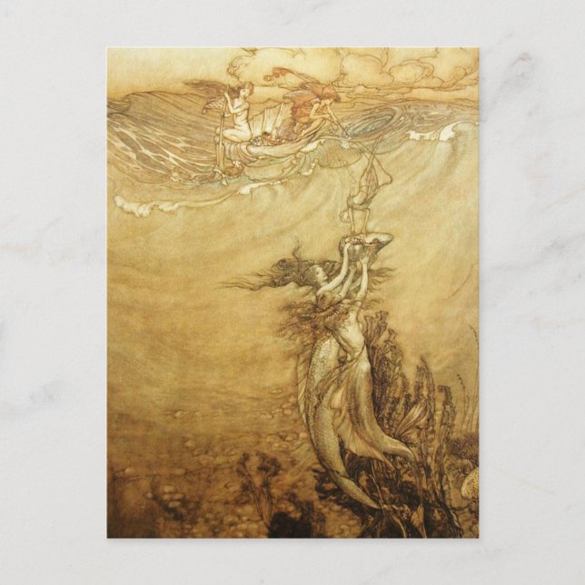 Cartão Postal Sereias Que Pescaram Pérolas (Frente)