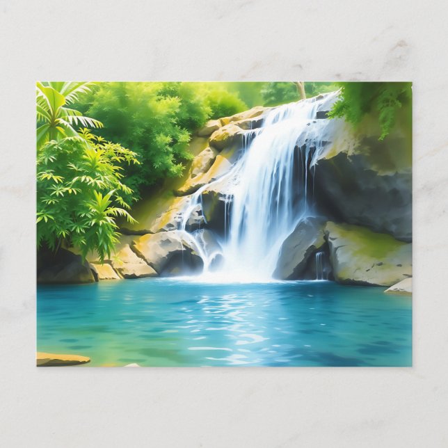 Cartão Postal Serene Cascading (Frente)