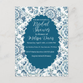 Cartão Postal Serene Chinoiserie Bridal Shower Invitation