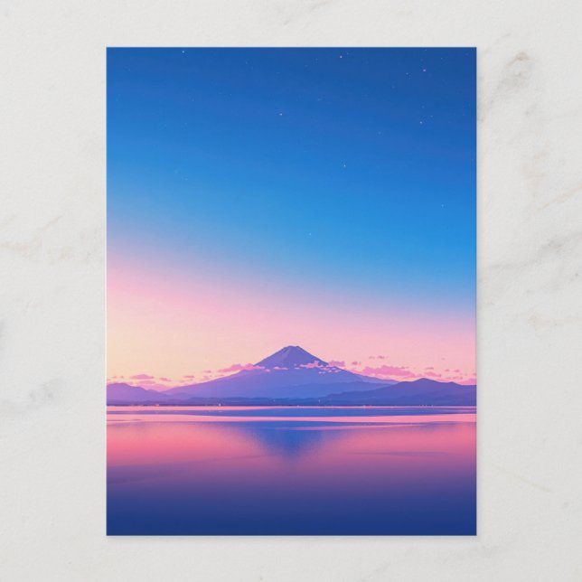 Cartão Postal Serene Purple Mountain Lake Sunset (Frente)
