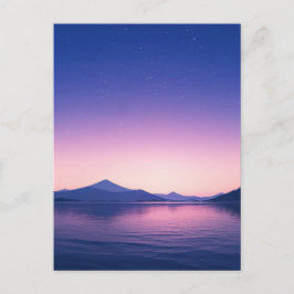 Cartão Postal Serene Starry Night Mountain Lake