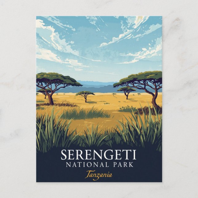 Cartão Postal Serengeti Tanzania Safari (Frente)