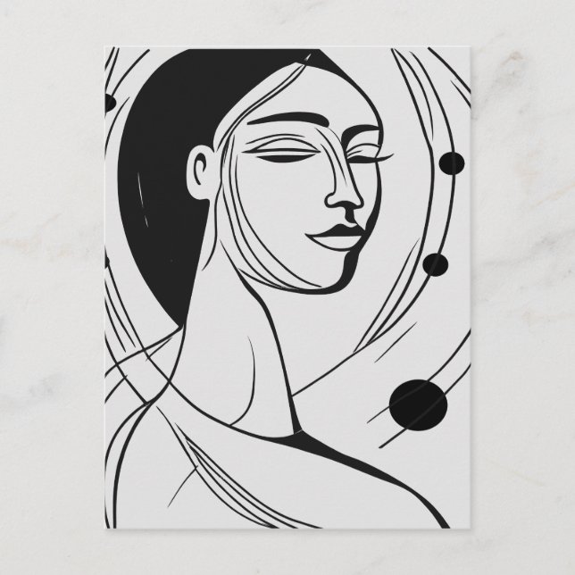 Cartão Postal Serenidade em Linhas: Minimalismo Contemporâneo (Frente)