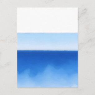 Cartão Postal Serenidade Minimalista do Horizonte Oceânico em Aq
