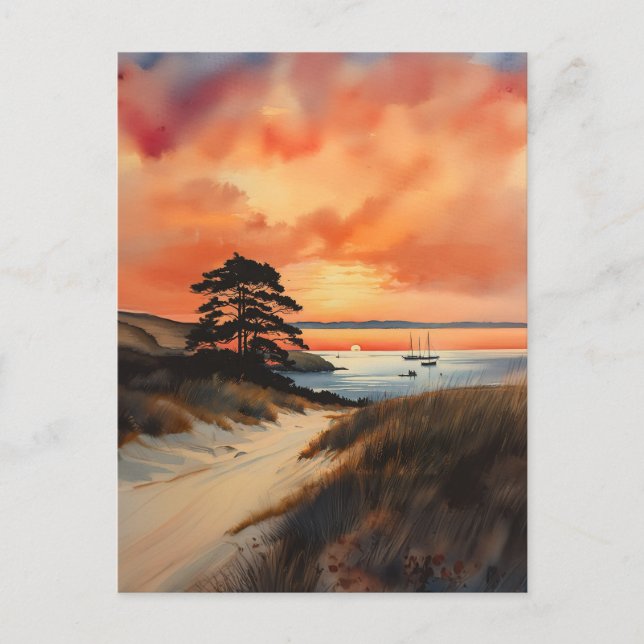 Cartão Postal Serenidade nascente na Baía de Buzzard (Frente)