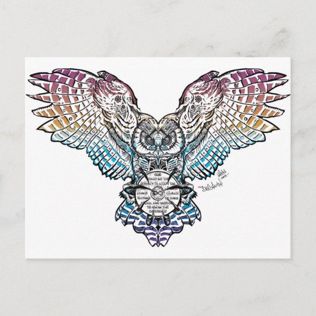 Cartão Postal Serenity Owl (Frente)