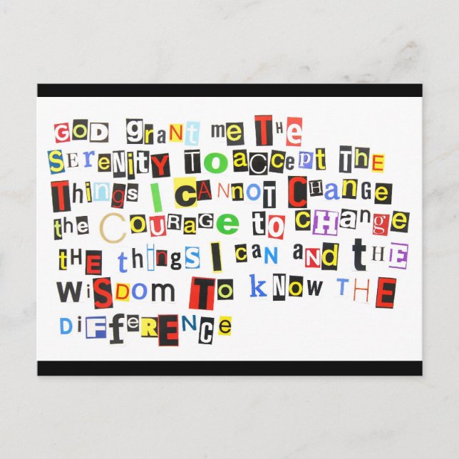 Cartão Postal Serenity Prayer (Frente)