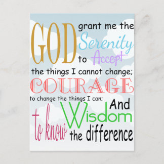 Cartão Postal Serenity Prayer