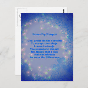 Cartão Postal Serenity Prayer Hearts Inspirational 