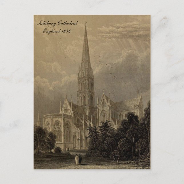Cartão Postal Série Catedrais da Inglaterra: Salisbury 1836 (Frente)
