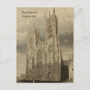 Cartão Postal Série Cathedrals of England: York 1836
