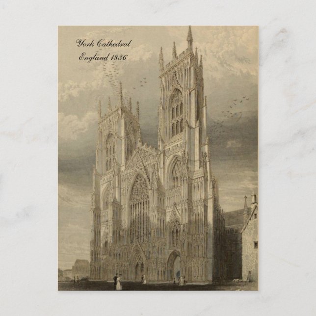 Cartão Postal Série Cathedrals of England: York 1836 (Frente)