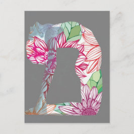 Cartão Postal Série cinza Deco Floral Yoga