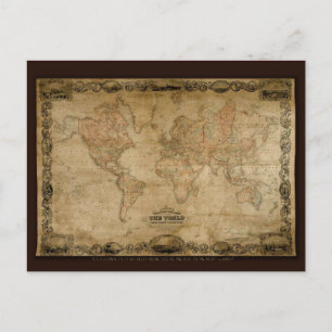 Cartão Postal Série de Mapa Antiquado