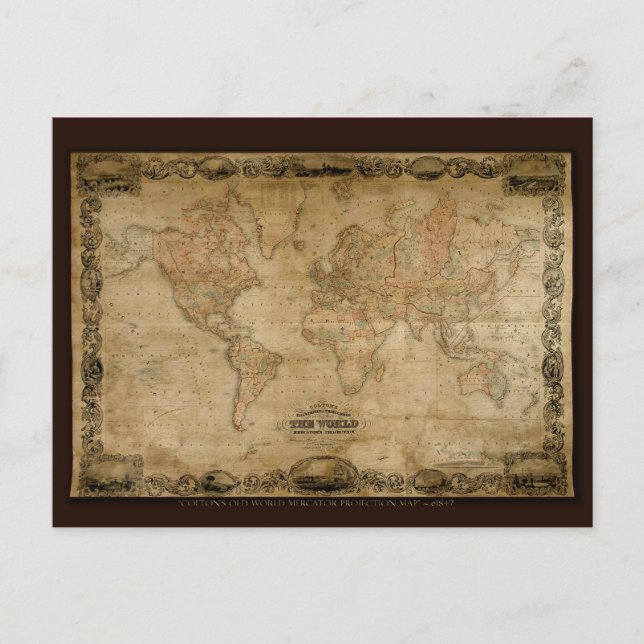 Cartão Postal Série de Mapas Antigos (Frente)