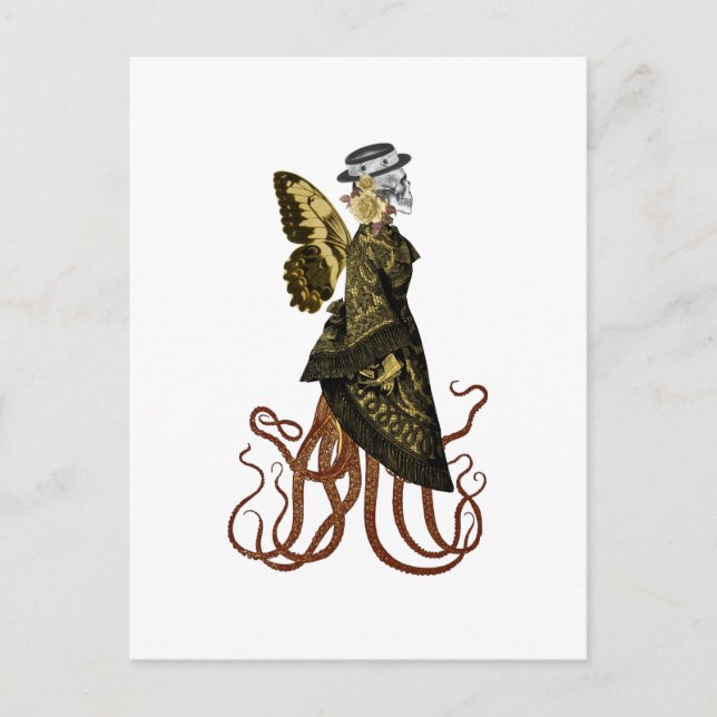 Cartão Postal Série Design 5 Gold SteamPunk (Frente)