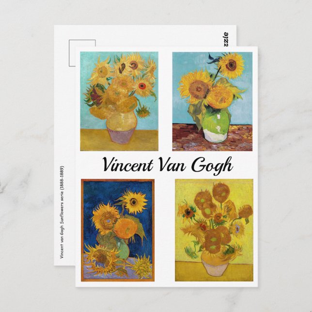 Cartão Postal Série Girassóis de Vincent Van Gogh (Frente/Verso)