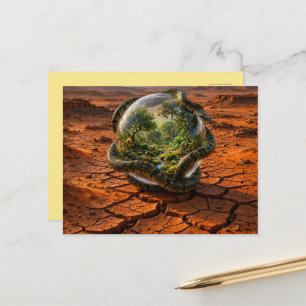 Cartão Postal Serpente & a Orbe do Éden Paisagem Surrealista de