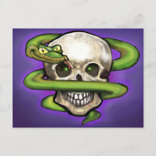 Cartão Postal Serpente n crânio