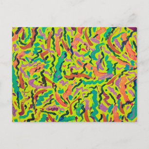 Cartão Postal Serpentinas de festa sobre amarelo 