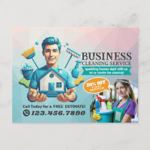 Cartão Postal Serviço de Limpeza de Casa Moderna Serviço de Limp