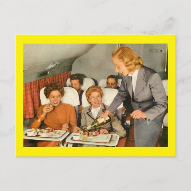 Cartão Postal Serviço de refeições em voo (Frente)