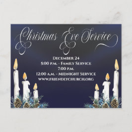 Cartão Postal Serviço de Velas da Véspera de Natal Igreja