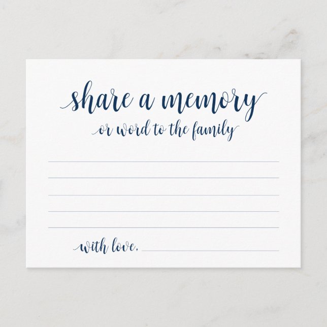 Cartão Postal Serviço Funeral, Marinho Azul, Compartilhe um Cart (Frente)