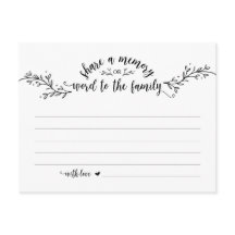 Serviço Funeral, Rustic Black, Compartilhe um cart