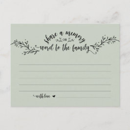 Cartão Postal Serviço Funeral, Rustic Sage, Compartilhe um cartã