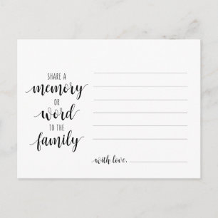 Cartão Postal Serviço Funeral, Script Preto, Compartilhe um Cart