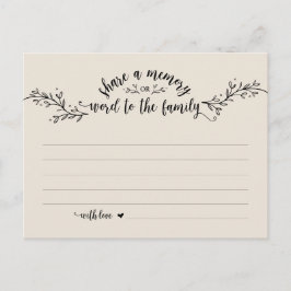 Cartão Postal Serviço Funerário, Creme Rústico, Compartilhe um c