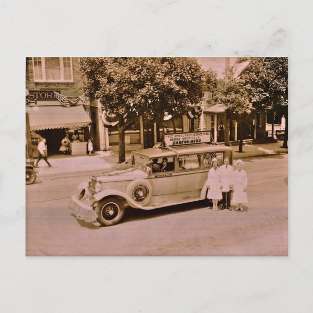 Cartão Postal Serviço gratuito de ambulância para todos os hospi (Frente)