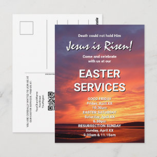 Cartão Postal Serviços da Igreja da Páscoa JESUS RESSSUSCITOU