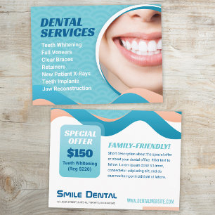 Cartão Postal Serviços de Dentista Dental com Oferta Especial