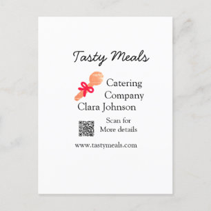 Cartão Postal Serviços de restauração adiciona nome código QR ba