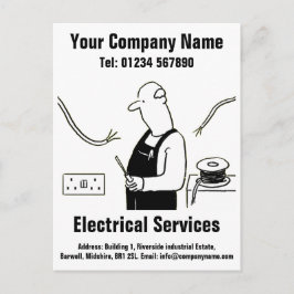 Cartão Postal Serviços Elétricos Cartoon para Personalizar
