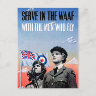 Cartão Postal Servir na WAAF ~ Com os Homens que Voam